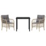 Conjunto de Comedor de Jardín con cojín 3 pcs Beige Poliratán en Sillas de jardín | Comprar online en Foru.es