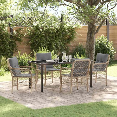 Conjunto de Comedor de Jardín 5 pcs Beige ratán sintético en Sillas de jardín | Comprar online en Foru.es
