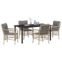 Conjunto de Comedor de Jardín 5 pcs Beige ratán sintético en Sillas de jardín | Comprar online en Foru.es