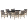 Conjunto de Comedor de Jardín 7 pcs Beige ratán sintético en Sillas de jardín | Comprar online en Foru.es