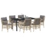 Conjunto de Comedor de Jardín 7 pcs Beige ratán sintético en Sillas de jardín | Comprar online en Foru.es