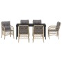 Conjunto de Comedor de Jardín 7 pcs Beige ratán sintético en Sillas de jardín | Comprar online en Foru.es