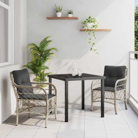 Conjunto de Comedor de Jardín 3 pcs Gris Claro ratán sintético en Sillas de jardín | Comprar online en Foru.es