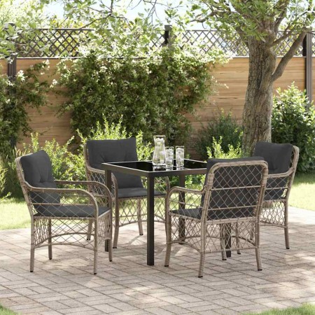 Conjunto de Comedor de Jardín 5 pcs Gris Claro ratán sintético en Sillas de jardín | Comprar online en Foru.es
