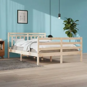 Bettgestell aus Massivholz 140x200 cm von vidaXL, Betten und Lattenroste - Ref: Foro24-3105315, Preis: 120,15 €, Rabatt: %