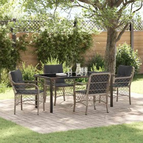 Conjunto de Comedor de Jardín 5 pcs Gris Claro ratán sintético en Sillas de jardín | Comprar online en Foru.es