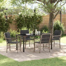 Conjunto de Comedor de Jardín 5 pcs Gris Claro ratán sintético en Sillas de jardín | Comprar online en Foru.es
