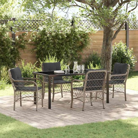 Conjunto de Comedor de Jardín 5 pcs Gris Claro ratán sintético en Sillas de jardín | Comprar online en Foru.es