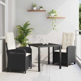 Conjunto de Comedor de Jardín 3 pcs Negro ratán sintético en Sillas de jardín | Comprar online en Foru.es
