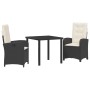 Conjunto de Comedor de Jardín 3 pcs Negro ratán sintético en Sillas de jardín | Comprar online en Foru.es