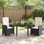 Conjunto de Comedor de Jardín 3 pcs Negro ratán sintético en Sillas de jardín | Comprar online en Foru.es