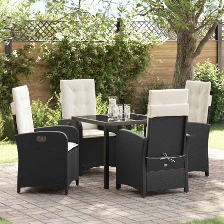 Conjunto de Comedor de Jardín 5 pcs Negro ratán sintético en Sillas de jardín | Comprar online en Foru.es