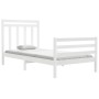 Estructura de cama madera maciza blanca 100x200 cm de vidaXL, Camas y somieres - Ref: Foro24-3105306, Precio: 116,33 €, Descu...