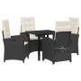 Conjunto de Comedor de Jardín 5 pcs Negro ratán sintético en Sillas de jardín | Comprar online en Foru.es