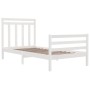 Estructura de cama madera maciza blanca 100x200 cm de vidaXL, Camas y somieres - Ref: Foro24-3105306, Precio: 116,33 €, Descu...