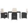 Conjunto de Comedor de Jardín 5 pcs Negro ratán sintético en Sillas de jardín | Comprar online en Foru.es