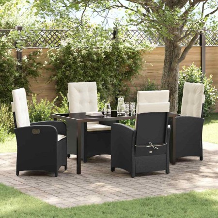 Conjunto de Comedor de Jardín 5 pcs Negro ratán sintético en Sillas de jardín | Comprar online en Foru.es