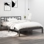 Estructura de cama de madera maciza de pino gris 200x200 cm de vidaXL, Camas y somieres - Ref: Foro24-3105427, Precio: 159,95...