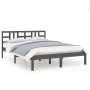 Estructura de cama de madera maciza de pino gris 200x200 cm de vidaXL, Camas y somieres - Ref: Foro24-3105427, Precio: 159,95...
