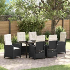 Conjunto de Comedor de Jardín 7 pcs Negro ratán sintético en Sillas de jardín | Comprar online en Foru.es