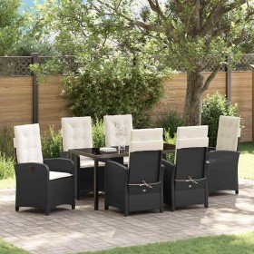 Conjunto de Comedor de Jardín 7 pcs Negro ratán sintético en Sillas de jardín | Comprar online en Foru.es