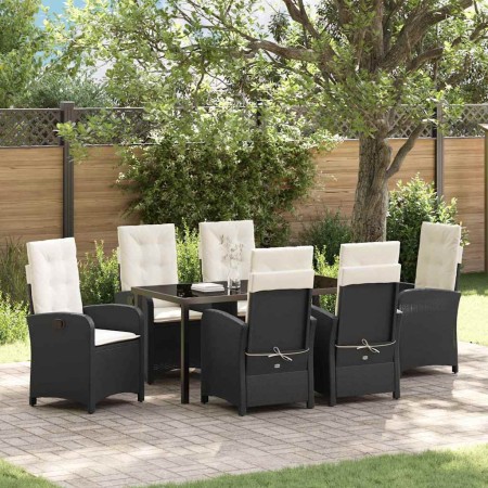 Conjunto de Comedor de Jardín 7 pcs Negro ratán sintético en Sillas de jardín | Comprar online en Foru.es