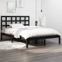 Estructura de cama de madera maciza negra 140x190 cm de vidaXL, Camas y somieres - Ref: Foro24-3105454, Precio: 158,26 €, Des...
