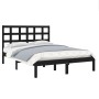 Estructura de cama de madera maciza negra 140x190 cm de vidaXL, Camas y somieres - Ref: Foro24-3105454, Precio: 158,26 €, Des...