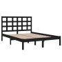 Estructura de cama de madera maciza negra 140x190 cm de vidaXL, Camas y somieres - Ref: Foro24-3105454, Precio: 158,26 €, Des...