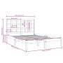 Estructura de cama de madera maciza negra 140x190 cm de vidaXL, Camas y somieres - Ref: Foro24-3105454, Precio: 158,26 €, Des...