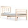 Estructura de cama de madera maciza 100x200 cm de vidaXL, Camas y somieres - Ref: Foro24-3105305, Precio: 112,00 €, Descuento: %