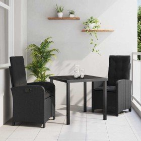 Conjunto de Comedor de Jardín 3 pcs Negro ratán sintético en Sillas de jardín | Comprar online en Foru.es