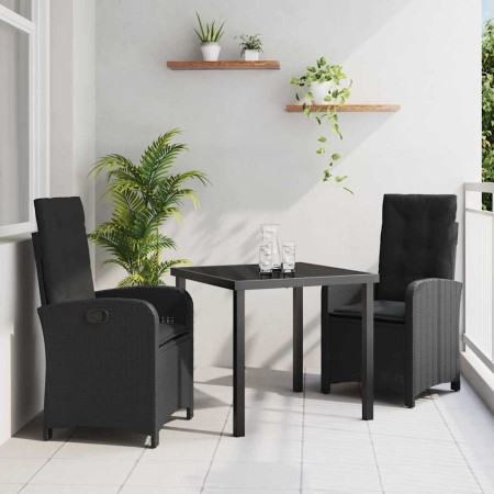 Conjunto de Comedor de Jardín 3 pcs Negro ratán sintético en Sillas de jardín | Comprar online en Foru.es