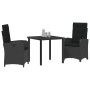 Conjunto de Comedor de Jardín 3 pcs Negro ratán sintético en Sillas de jardín | Comprar online en Foru.es