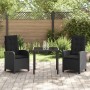 Conjunto de Comedor de Jardín 3 pcs Negro ratán sintético en Sillas de jardín | Comprar online en Foru.es