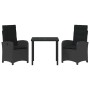 Conjunto de Comedor de Jardín 3 pcs Negro ratán sintético en Sillas de jardín | Comprar online en Foru.es