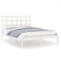 Estructura de cama de madera maciza blanca 140x200 cm de vidaXL, Camas y somieres - Ref: Foro24-3105471, Precio: 121,48 €, De...