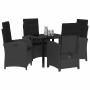 Conjunto de Comedor de Jardín 5 pcs Negro ratán sintético en Sillas de jardín | Comprar online en Foru.es
