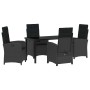 Conjunto de Comedor de Jardín 5 pcs Negro ratán sintético en Sillas de jardín | Comprar online en Foru.es