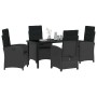 Conjunto de Comedor de Jardín 5 pcs Negro ratán sintético en Sillas de jardín | Comprar online en Foru.es