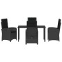 Conjunto de Comedor de Jardín 5 pcs Negro ratán sintético en Sillas de jardín | Comprar online en Foru.es