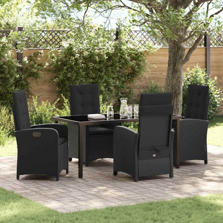 Conjunto de Comedor de Jardín 5 pcs Negro ratán sintético en Sillas de jardín | Comprar online en Foru.es