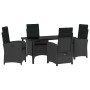 Conjunto de Comedor de Jardín 5 pcs Negro ratán sintético en Sillas de jardín | Comprar online en Foru.es