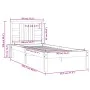 Estructura de cama dmadera maciza de pino 90x200 cm de vidaXL, Camas y somieres - Ref: Foro24-3105390, Precio: 80,01 €, Descu...