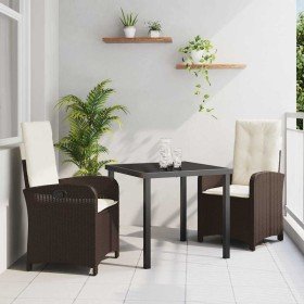 Conjunto de Comedor de Jardín 3 pcs Marrón ratán sintético en Sillas de jardín | Comprar online en Foru.es