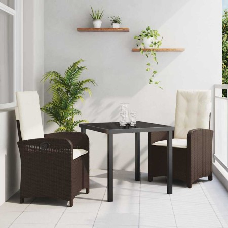Conjunto de Comedor de Jardín 3 pcs Marrón ratán sintético en Sillas de jardín | Comprar online en Foru.es