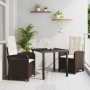 Conjunto de Comedor de Jardín 3 pcs Marrón ratán sintético en Sillas de jardín | Comprar online en Foru.es
