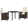 Conjunto de Comedor de Jardín 3 pcs Marrón ratán sintético en Sillas de jardín | Comprar online en Foru.es