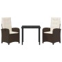 Conjunto de Comedor de Jardín 3 pcs Marrón ratán sintético en Sillas de jardín | Comprar online en Foru.es