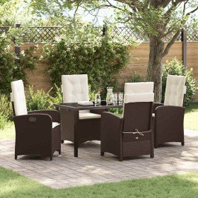Conjunto de Comedor de Jardín 5 pcs Marrón ratán sintético en Sillas de jardín | Comprar online en Foru.es